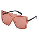 Fashion Oversized Sunglasses Women 2020 Luxury Brand Rimless Square Sun Glasses Metal Female Shades UV400 Men Glasses Gafas - Presidential Brand (R)