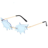 Cat Eye Sunglasses Fashion Luxury Brand Designer Women Rimless Red Pink Small Sun Glasses UV400 Shades Eyewear - Presidential Brand (R)