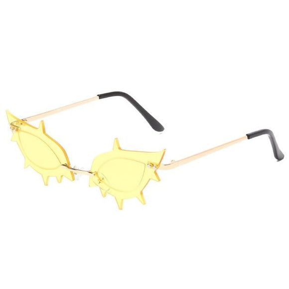 Cat Eye Sunglasses Fashion Luxury Brand Designer Women Rimless Red Pink Small Sun Glasses UV400 Shades Eyewear - Presidential Brand (R)