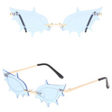 Cat Eye Sunglasses Fashion Luxury Brand Designer Women Rimless Red Pink Small Sun Glasses UV400 Shades Eyewear - Presidential Brand (R)