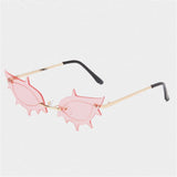 Cat Eye Sunglasses Fashion Luxury Brand Designer Women Rimless Red Pink Small Sun Glasses UV400 Shades Eyewear - Presidential Brand (R)