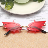 Cat Eye Sunglasses Fashion Luxury Brand Designer Women Rimless Red Pink Small Sun Glasses UV400 Shades Eyewear - Presidential Brand (R)