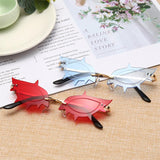 Cat Eye Sunglasses Fashion Luxury Brand Designer Women Rimless Red Pink Small Sun Glasses UV400 Shades Eyewear - Presidential Brand (R)