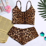 женские блузки Women Plus Size Sexy Lingerie Bow Leopard Underwear Sleepwear Set женские футболки dropshipping - Presidential Brand (R)