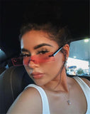 Rectangle Sunglasses Women Fashion Luxury Brand Designer Red Pink Clear Small Lens Personality Sun Glasses Shades UV400 - Presidential Brand (R)