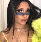 Rectangle Sunglasses Women Fashion Luxury Brand Designer Red Pink Clear Small Lens Personality Sun Glasses Shades UV400 - Presidential Brand (R)