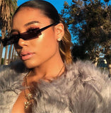 Rectangle Sunglasses Women Fashion Luxury Brand Designer Red Pink Clear Small Lens Personality Sun Glasses Shades UV400 - Presidential Brand (R)