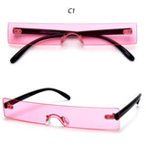 Rectangle Sunglasses Women Fashion Luxury Brand Designer Red Pink Clear Small Lens Personality Sun Glasses Shades UV400 - Presidential Brand (R)