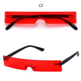 Rectangle Sunglasses Women Fashion Luxury Brand Designer Red Pink Clear Small Lens Personality Sun Glasses Shades UV400 - Presidential Brand (R)