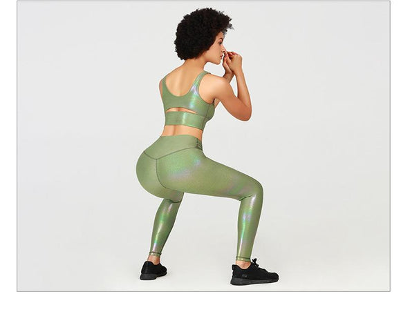GOLD STAMPING Stretchy Fitness Workout Gym Leggings Women - Presidential Brand (R)
