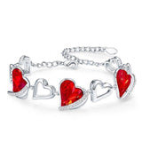 Rose Gold Color Charm Link Chain Bracelets with Fashion Heart Shaped Crystal from Swarovski Women Bracelet Gift Jewelry - Presidential Brand (R)