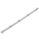 Cuban Link Butterfly Bracelet Gold Iced Out Crystal Rhinestone Bracelets - Presidential Brand (R)