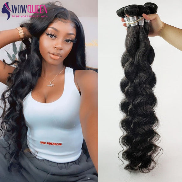 32 34 36 40 Inchs Body Wave Bundles WowQueen 30 Inch Bundles Remy Human Hair Bundles Top Quality Braizlian Hair Weave Bundles - Presidential Brand (R)