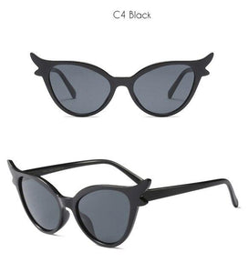 Vintage 90s Unique Cat Eye Sunglasses Women Sexy Red Frame Retro Black Cateye Sun Glasses Shades Gift - Presidential Brand (R)