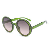 Retro Round Sunglasses Women Men Brand Design Transparent Blue Frame Circle Lens Fashion 90s Sun Glasses Shades Female - Presidential Brand (R)