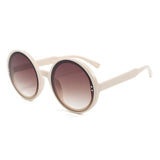 Retro Round Sunglasses Women Men Brand Design Transparent Blue Frame Circle Lens Fashion 90s Sun Glasses Shades Female - Presidential Brand (R)