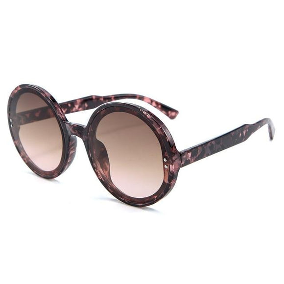 Retro Round Sunglasses Women Men Brand Design Transparent Blue Frame Circle Lens Fashion 90s Sun Glasses Shades Female - Presidential Brand (R)