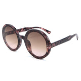 Retro Round Sunglasses Women Men Brand Design Transparent Blue Frame Circle Lens Fashion 90s Sun Glasses Shades Female - Presidential Brand (R)