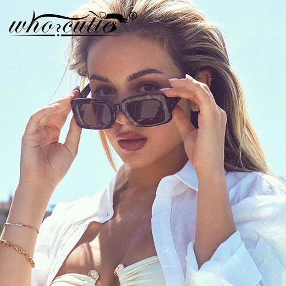 Vintage Leopard Sunglasses Women Men Brand Design Square Thick Frame Tortoise Shell Oversized Retro Sun Glasses Shades - Presidential Brand (R)