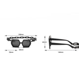 Vintage Polygon Chain Sunglasses Women Men 2020 Luxury Brand Design Retro Hexagon Oversized Sun Glasses Shades Male - Presidential Brand (R)