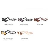 Vintage Polygon Chain Sunglasses Women Men 2020 Luxury Brand Design Retro Hexagon Oversized Sun Glasses Shades Male - Presidential Brand (R)