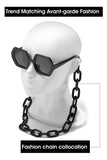 Vintage Polygon Chain Sunglasses Women Men 2020 Luxury Brand Design Retro Hexagon Oversized Sun Glasses Shades Male - Presidential Brand (R)