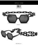 Vintage Polygon Chain Sunglasses Women Men 2020 Luxury Brand Design Retro Hexagon Oversized Sun Glasses Shades Male - Presidential Brand (R)