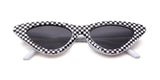 Fashion Cat Eye Sunglasses Women 90S Retro Vintage Small Frame Checkered Sun glasses black red pink shades - Presidential Brand (R)
