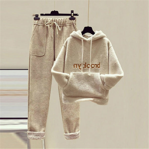 Hoodie Plus Size women hoodies and pants 2 piece set letter print suits - Presidential Brand (R)