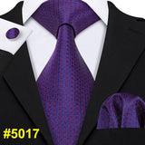 Purple Paisley Men Ties 8.5cm Wide 100% Silk Tie Hanky Box Set Necktie - Presidential Brand (R)