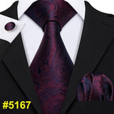 Purple Paisley Men Ties 8.5cm Wide 100% Silk Tie Hanky Box Set Necktie - Presidential Brand (R)