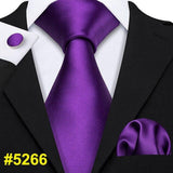 Purple Paisley Men Ties 8.5cm Wide 100% Silk Tie Hanky Box Set Necktie - Presidential Brand (R)