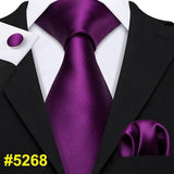 Purple Paisley Men Ties 8.5cm Wide 100% Silk Tie Hanky Box Set Necktie - Presidential Brand (R)