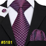 Purple Paisley Men Ties 8.5cm Wide 100% Silk Tie Hanky Box Set Necktie - Presidential Brand (R)