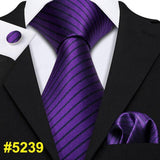 Purple Paisley Men Ties 8.5cm Wide 100% Silk Tie Hanky Box Set Necktie - Presidential Brand (R)