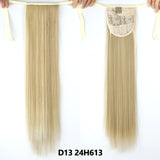 Long Straight Clip In Tail False Hair Ponytail Hairpiece With Hairpins Synthetic Pony Tail Extensions Black Brown Headwear - Presidential Brand (R)