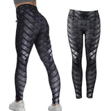 Sexy High Waist Fitness Iron weave Leggings Weaving Printed Tie Women Fitness Workout Scrunch Booty Trousers Slim Running Pants - Presidential Brand (R)