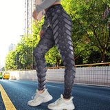 Sexy High Waist Fitness Iron weave Leggings Weaving Printed Tie Women Fitness Workout Scrunch Booty Trousers Slim Running Pants - Presidential Brand (R)