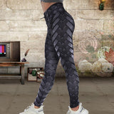Sexy High Waist Fitness Iron weave Leggings Weaving Printed Tie Women Fitness Workout Scrunch Booty Trousers Slim Running Pants - Presidential Brand (R)