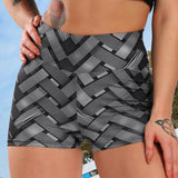Sexy High Waist Fitness Iron weave Leggings Weaving Printed Tie Women Fitness Workout Scrunch Booty Trousers Slim Running Pants - Presidential Brand (R)