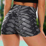 Sexy High Waist Fitness Iron weave Leggings Weaving Printed Tie Women Fitness Workout Scrunch Booty Trousers Slim Running Pants - Presidential Brand (R)