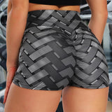 Sexy High Waist Fitness Iron weave Leggings Weaving Printed Tie Women Fitness Workout Scrunch Booty Trousers Slim Running Pants - Presidential Brand (R)