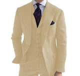 3 Pieces Mens Suits Wool Business Retro Classic Herringbone Pattern Groom Tweed Wool Tuxedos for Wedding (Blazer+Pants+Vest) - Presidential Brand (R)