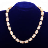 Solid 10mm Cylindrical Shape Necklace Choker Gold Color Hip Hop Link Bling Full Cubic Zirconia Men's Rock Street Jewelry - Presidential Brand (R)