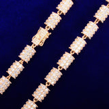 Solid 10mm Cylindrical Shape Necklace Choker Gold Color Hip Hop Link Bling Full Cubic Zirconia Men's Rock Street Jewelry - Presidential Brand (R)