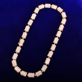 Solid 10mm Cylindrical Shape Necklace Choker Gold Color Hip Hop Link Bling Full Cubic Zirconia Men's Rock Street Jewelry - Presidential Brand (R)