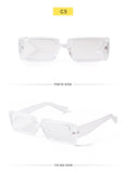 Trendy Rectangle Sunglasses Women Brand Design Black Thick Frame Fashion 90s Cool Sun Glasses Shades Female - Presidential Brand (R)