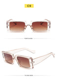 Trendy Rectangle Sunglasses Women Brand Design Black Thick Frame Fashion 90s Cool Sun Glasses Shades Female - Presidential Brand (R)