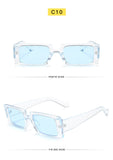 Trendy Rectangle Sunglasses Women Brand Design Black Thick Frame Fashion 90s Cool Sun Glasses Shades Female - Presidential Brand (R)