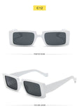 Trendy Rectangle Sunglasses Women Brand Design Black Thick Frame Fashion 90s Cool Sun Glasses Shades Female - Presidential Brand (R)